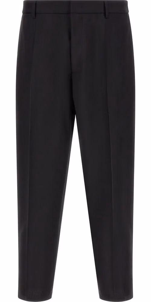Jil Sander Black Virgin Wool Cropped Pants