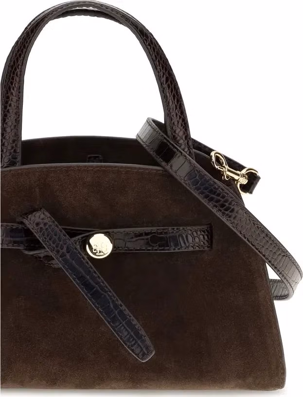 Tory Burch Brown Suede Leather Handbag