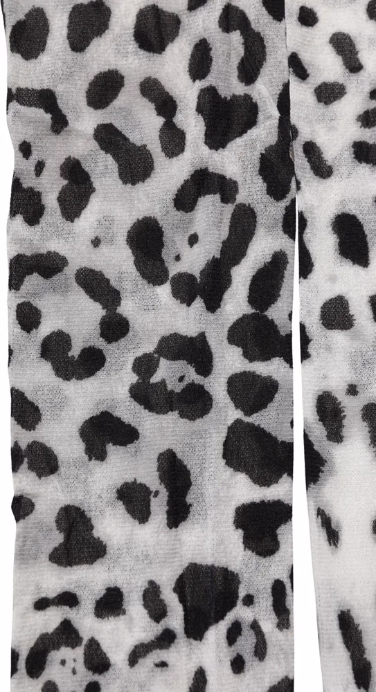 Dolce & Gabbana Gray Leopard Nylon Tights Stocking Pantyhose Socks