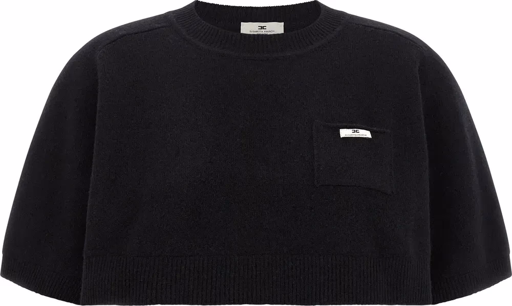 Elisabetta Franchi Black Wool Sweatshirt