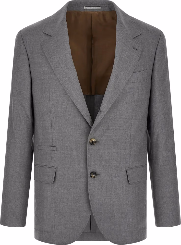 Brunello Cucinelli Gray Virgin Wool Blazer