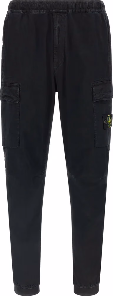 Stone Island Black Cotton Cargo Pants