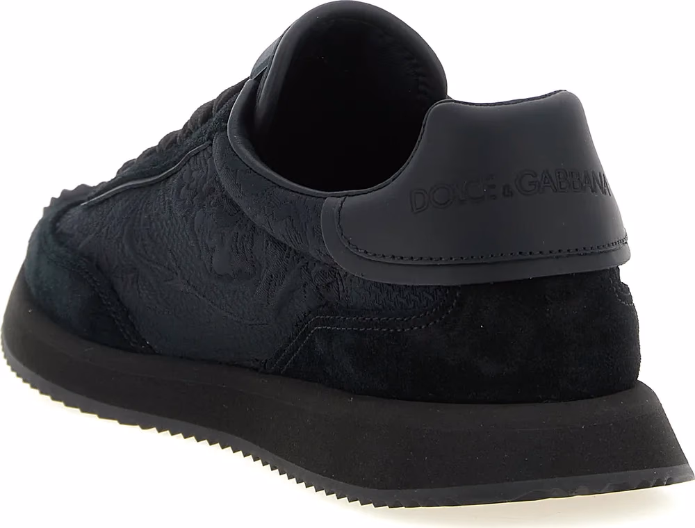 Dolce & Gabbana Black Leather Athletic Sneakers