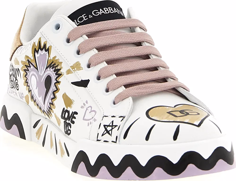 Dolce & Gabbana Multicolor Calfskin Low Top Sneakers
