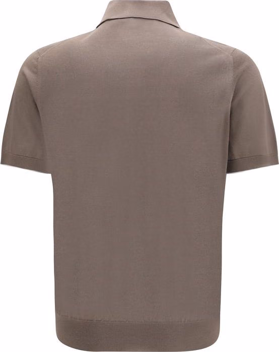 Brunello Cucinelli Brown Cotton Polo Shirt