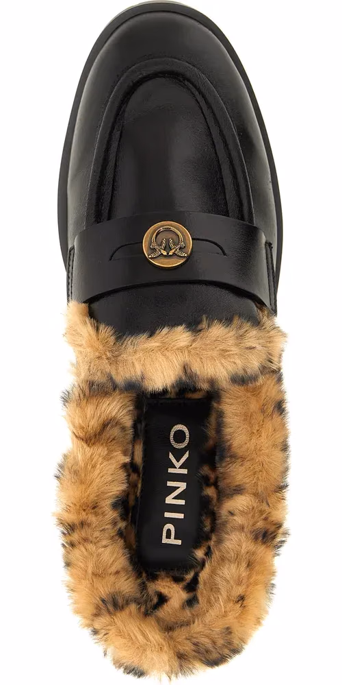 PINKO Black Cowhide Mules