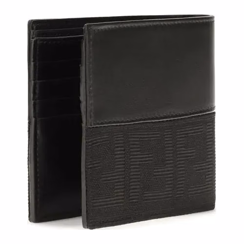 Fendi Black Calf Leather Bos Taurus Wallet
