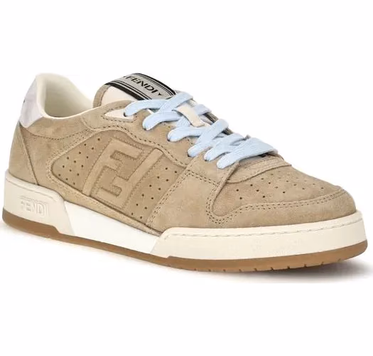 Fendi Beige Suede Leather Sneakers