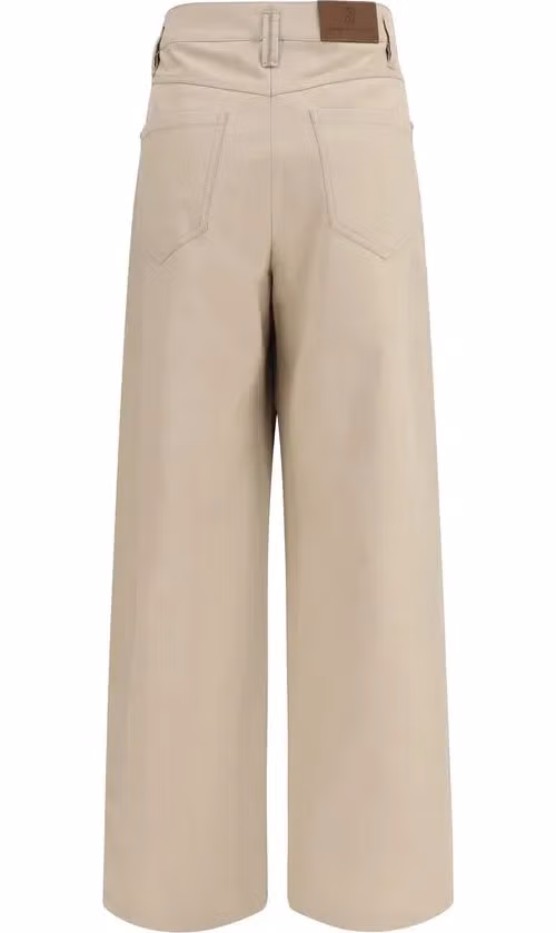 Brunello Cucinelli Beige Cotton Casual Pants