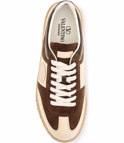 Valentino Garavani Brown Suede Leather Athletic Sneakers