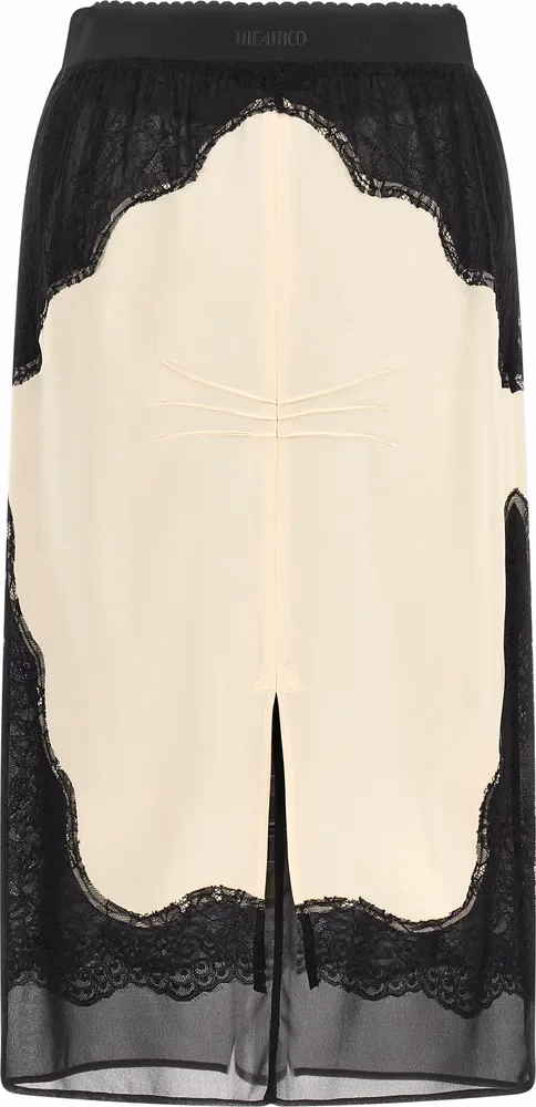 The Attico Bicolor Viscose Midi Skirt