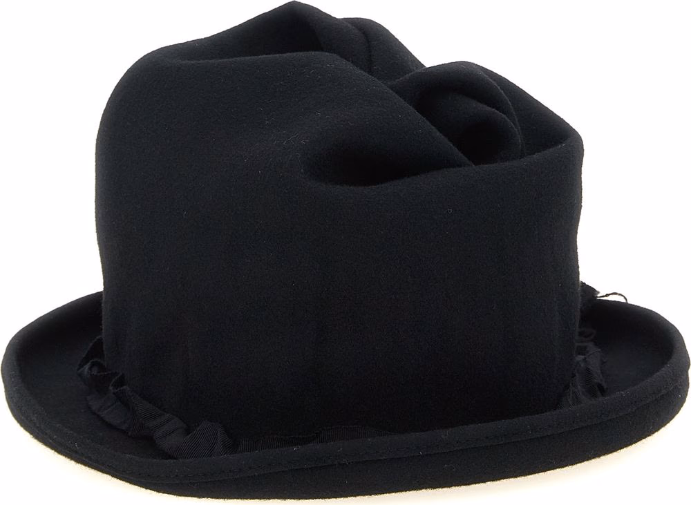 Yohji Yamamoto Black Wool Fedora