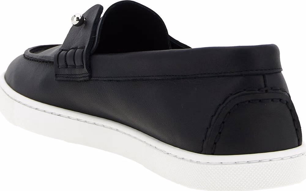Christian Louboutin Black Calfskin Slip-On Loafers