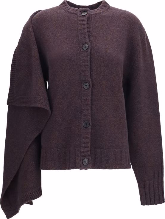 The Attico Brown Wool Oves Aries Cardigan