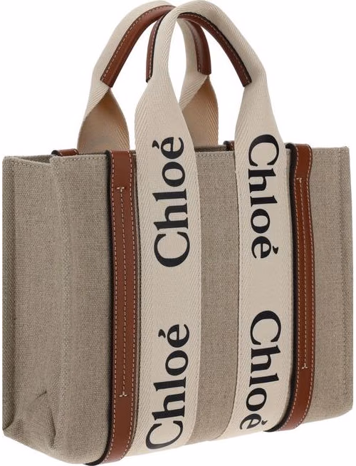 Chloé Brown Linen Handbag