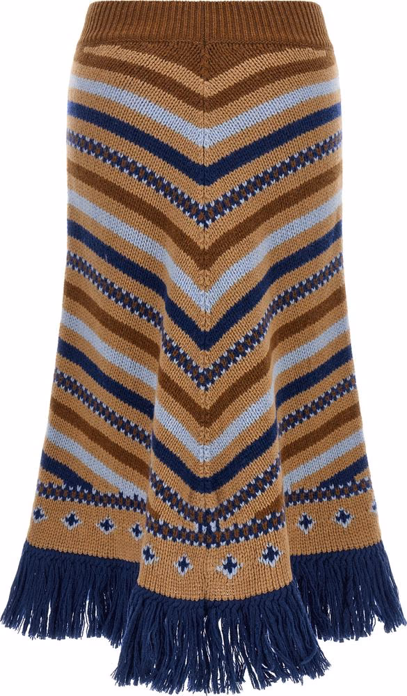 Alanui Multicolor Virgin Wool Midi Skirt