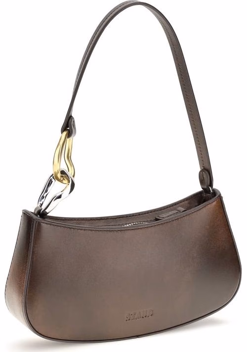 Staud Brown Calf Leather Bos Taurus Shoulder Bag