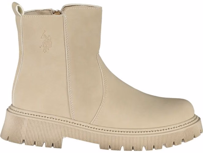 U.S. POLO ASSN. Beige Polyethylene Ankle Boots