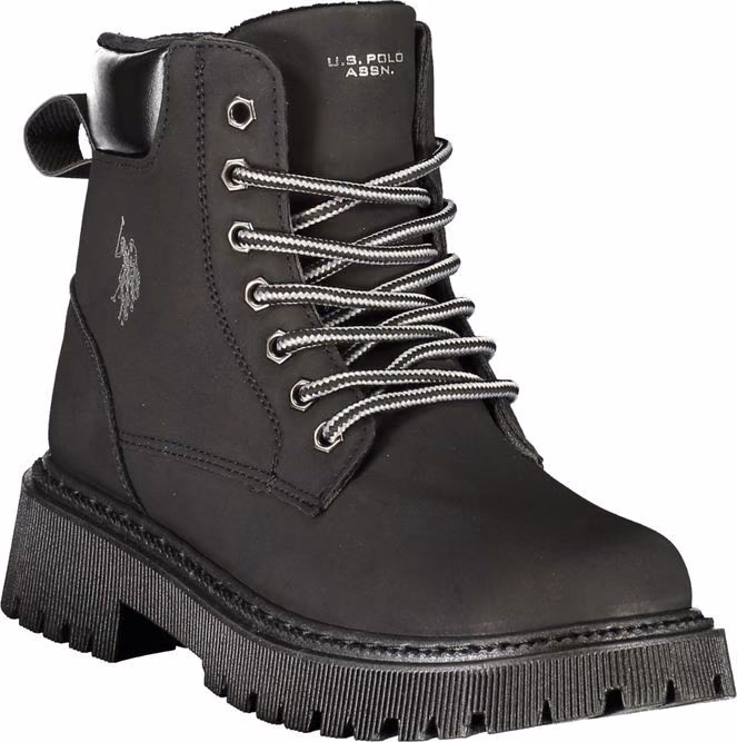 U.S. POLO ASSN. Black Polyester Ankle Boots