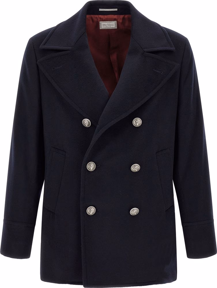 Brunello Cucinelli Blue Virgin Wool Coat