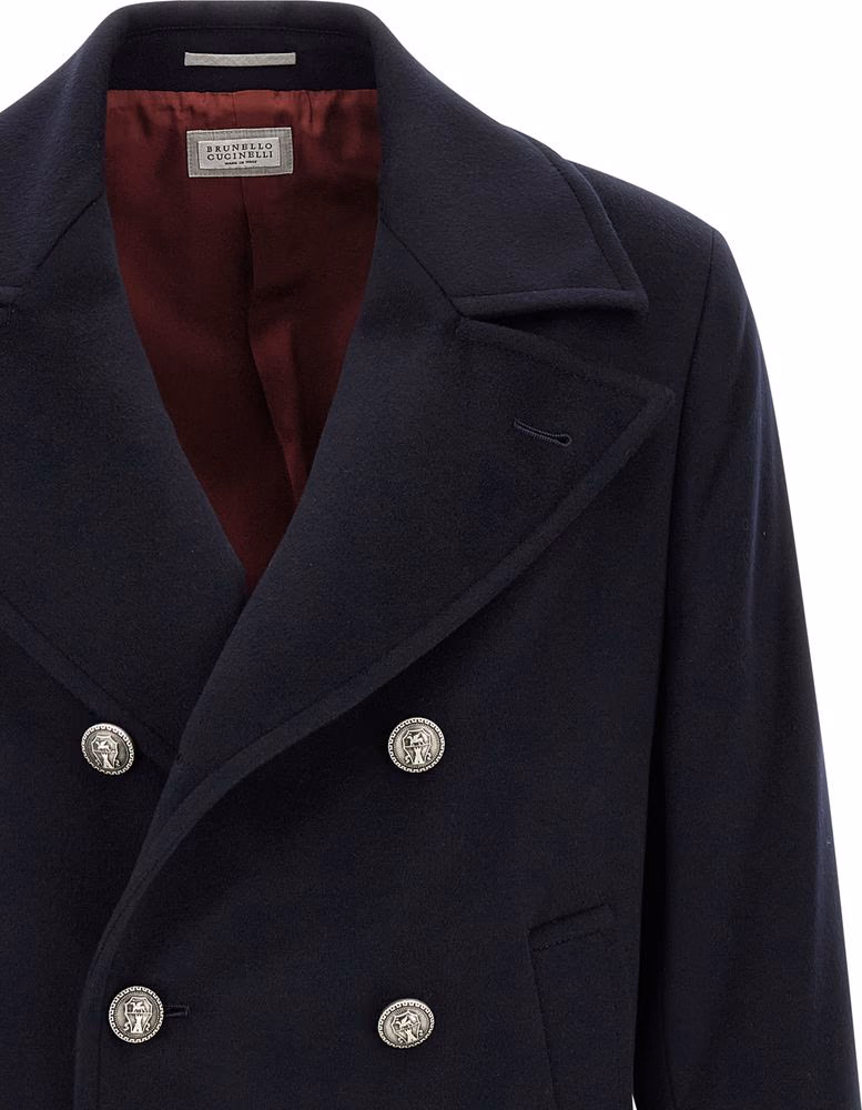 Brunello Cucinelli Blue Virgin Wool Coat