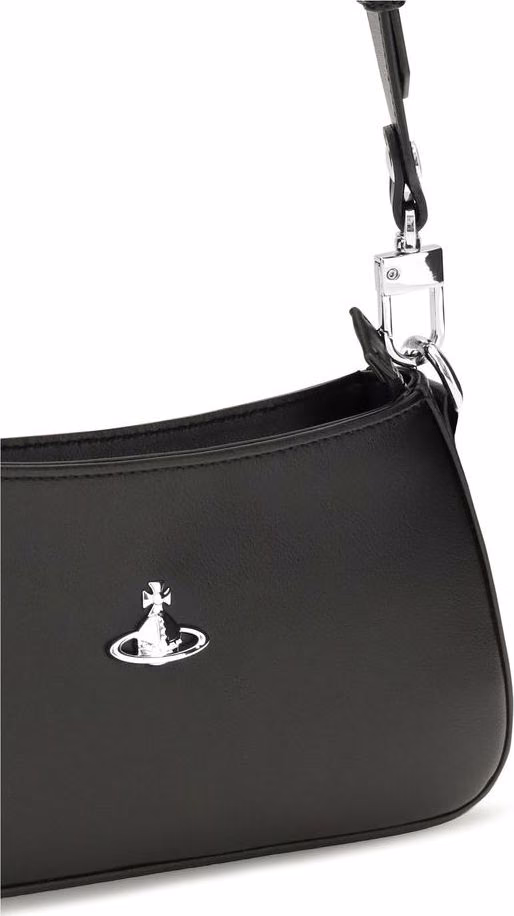 Vivienne Westwood Black Calf Leather Bos Taurus Shoulder Bag