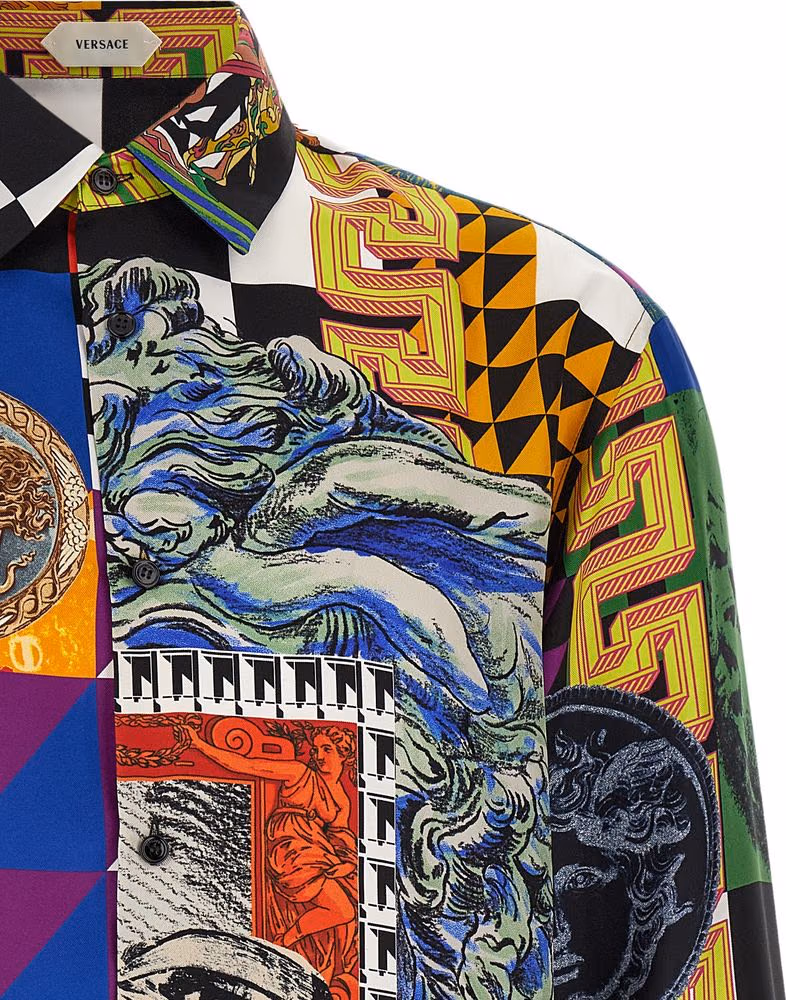 Versace Multicolor Silk Blouse