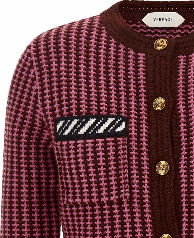 Versace Multicolor Virgin Wool Cardigan