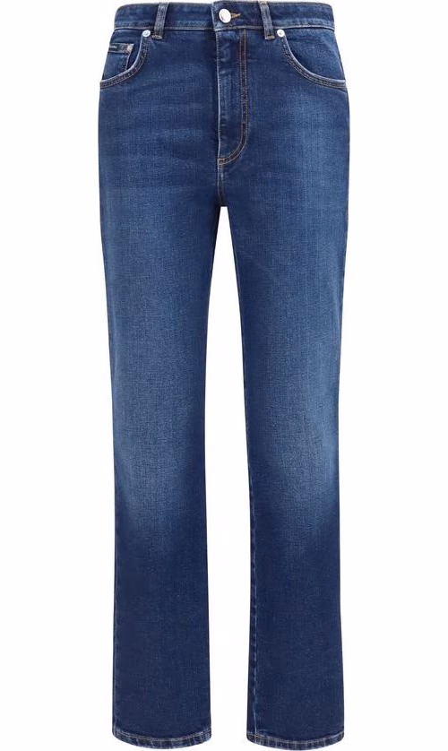 Dolce & Gabbana Blue Cotton Straight-Leg Jeans