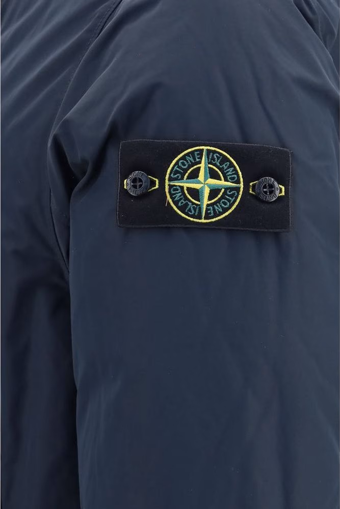 Stone Island Blue Polyester Coat