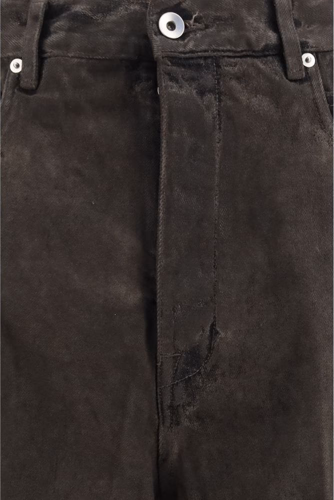 Rick Owens Bicolor Cotton Flared Jeans