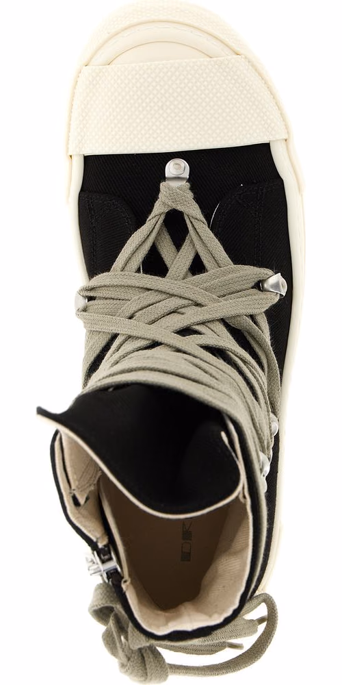 DRKSHDW Black Cotton High Top Sneakers