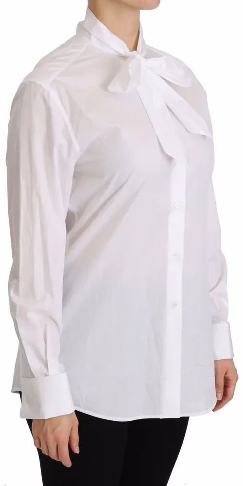 Dolce & Gabbana White Turtle Neck Long Sleeve Polo Shirt