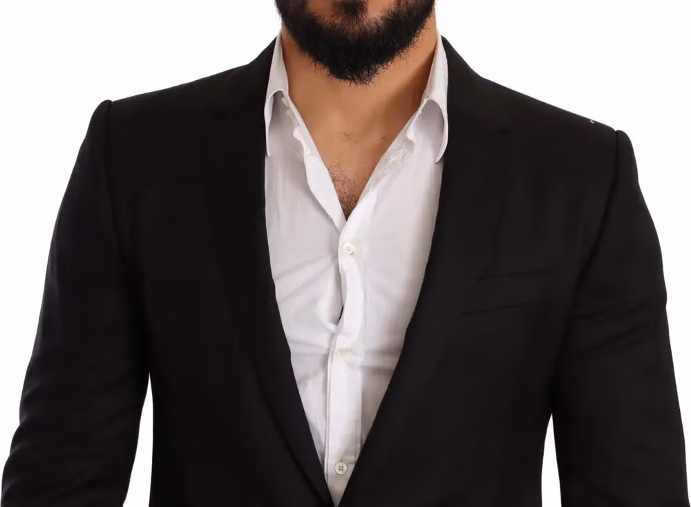 Dolce & Gabbana Dark Gray Check MARTINI SLIM FIT 2 Piece Suit