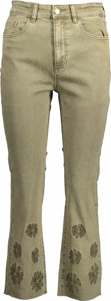 Desigual Green Cotton Jeans & Pants