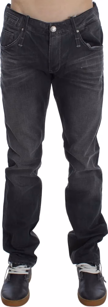 Acht Gray Cotton Regular Low Fit Jeans