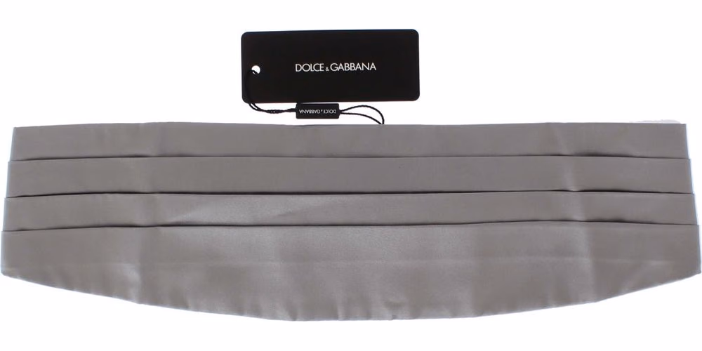 Dolce & Gabbana Silver Wide Belt Silk Cummerbund