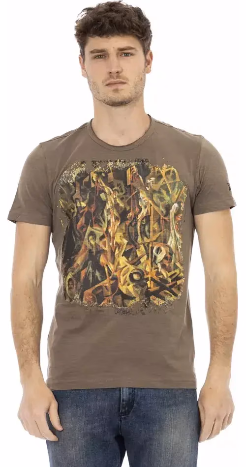 Trussardi Action Brown Cotton Men T-Shirt