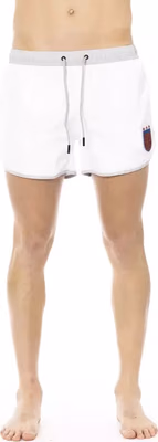 White Polyester Men's Swim Short