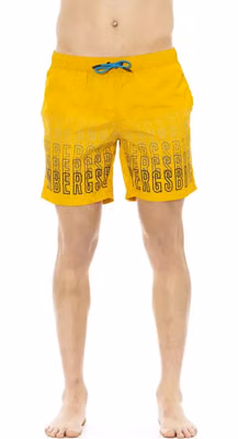 Light Blue Polyester Men's Swimsuit