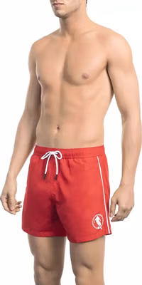Black Polyester Men Swimsuit