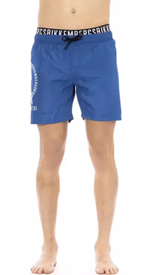 Black Polyester Men Swimsuit