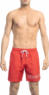 Black Polyester Men Swimsuit