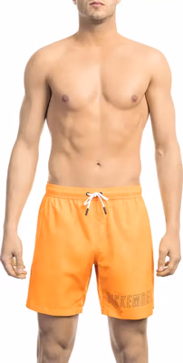 Black Polyester Men Swimsuit