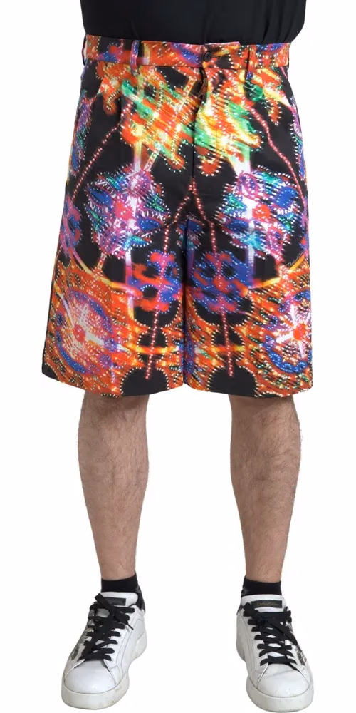 Dolce & Gabbana Multicolor Printed Cotton Men Bermuda Shorts