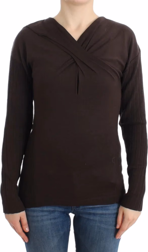 Cavalli Brown knitted wool sweater