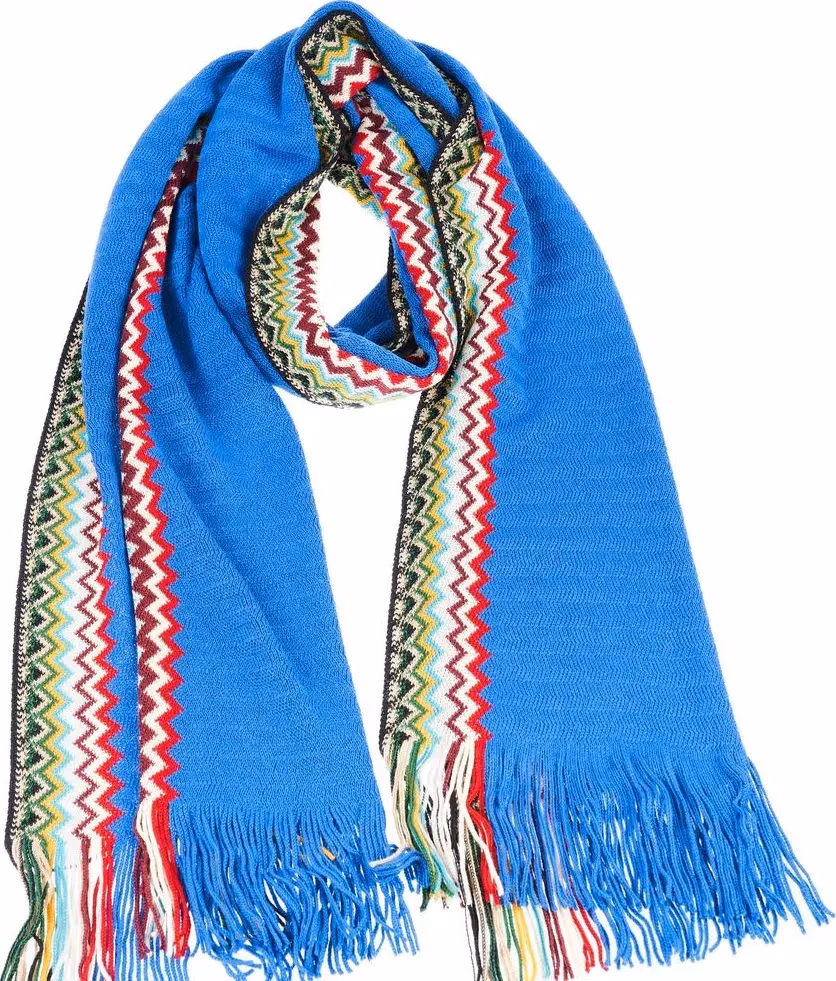 Missoni Blue Wool Men Scarf