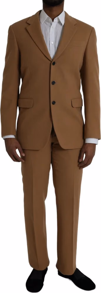 Prada Brown Cashmere 2 Piece Single Breasted Suit