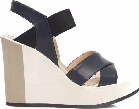 Cerruti 1881 Blue Calfskin Women Sandal