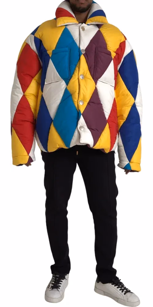 Dolce & Gabbana Multicolor Windbreaker Puffer Jacket Men